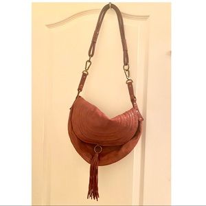 ABS Allen Schwartz Half Moon Leather Bag